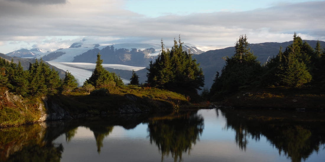 Photo of mountains and lake